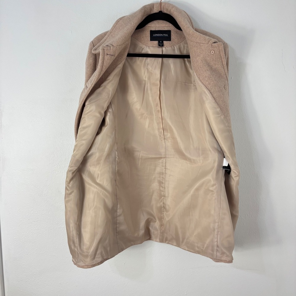 Classic London Fog Wool Blend Coat Cottage Preppy  Camel Buttoned Jacket Size 10 - Picture 8 of 12